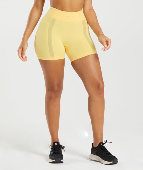 Women's Gymshark Whitney Mesh Shorts Yellow | NZ 4KMOTF